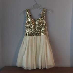 Gold Sequin Homecoming Dress from B Darlin